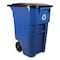 Rubbermaid Commercial Waste Receptacles, Outdoor Recycling Bin, Blue, Plastic FG9W2773BLUE - alternate 1